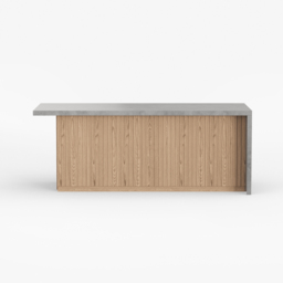 183 cm Japandi Style Wood Kitchen Island - thumbnail 9