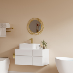 Modern Luxury Large Round Gold Bathroom Mirror 60cm x 60cm - thumbnail 5