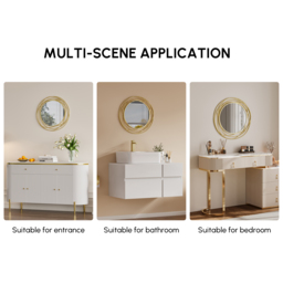 Modern Luxury Large Round Gold Bathroom Mirror 60cm x 60cm - thumbnail 8