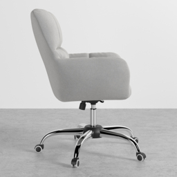 Modern Office Chair Upholstered Cotton&Linen Swivel Task Chair Height Adjustable - thumbnail 5