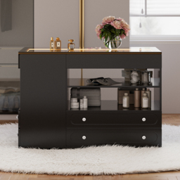Modern Dresser Width of 1200 mm with Jewellery Storage Walk-in Wardrobe Island with LED Light - thumbnail 4