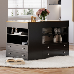 Modern Dresser Width of 1200 mm with Jewellery Storage Walk-in Wardrobe Island with LED Light - thumbnail 5