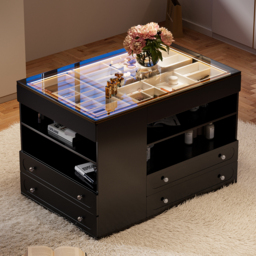 Modern Dresser Width of 1200 mm with Jewellery Storage Walk-in Wardrobe Island with LED Light - thumbnail 2
