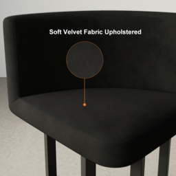 100 cm Round Black Small Nesting Dining Table Set for 4 Black Upholstered Chairs - thumbnail 5