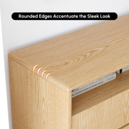 Wood 1200 mm Mid-Century Modern 6-Drawer Dresser with Shelves - thumbnail 8