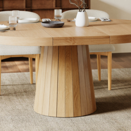 "Dining Set 39""-55"" Japandi Extendable Dining Table Natural with 4 Chairs" - thumbnail 8