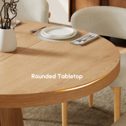 "Dining Set 39""-55"" Japandi Extendable Dining Table Natural with 4 Chairs" - thumbnail 7
