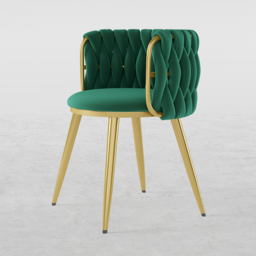 Sweave Nordic Green Barrel Back Dining Chair Round Accent Chair with Velvet Upholstery - thumbnail 9