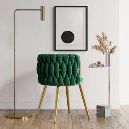 Sweave Nordic Green Barrel Back Dining Chair Round Accent Chair with Velvet Upholstery - thumbnail 7