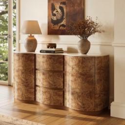 Modern 160cm Burl Sideboard with Sintered Stone Top - thumbnail 3