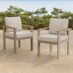 Tevara Rectangle Teak Wood & Aluminium Outdoor Patio Dining Table Modern Yard & Patio Furniture for 6 - 8 Person Teak & Aluminium Outdoor Dining Chair - thumbnail 8