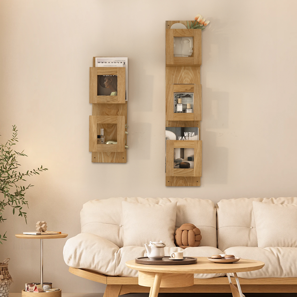 Homary Decorative Wall Mounted Coat Racks 2-Piece Wooden Wall
