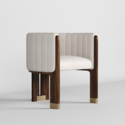 Modern Wood Accent Chair White Microfiber Leather Upholstered Arm Chair Set of 4 - thumbnail 7