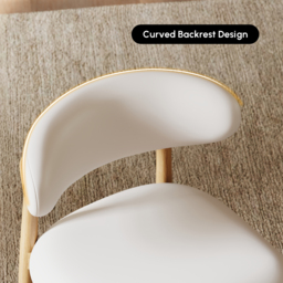 Modern PU Leather Dining Chair with Rubber Wood Legs, 1 Piece - thumbnail 5