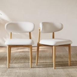 Modern PU Leather Dining Chair with Rubber Wood Legs, 1 Piece - thumbnail 4