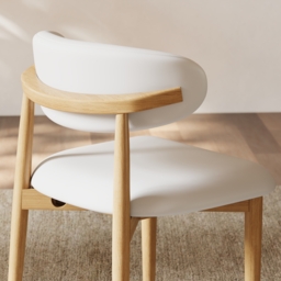 Modern PU Leather Dining Chair with Rubber Wood Legs, 1 Piece - thumbnail 8
