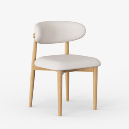 Modern PU Leather Dining Chair with Rubber Wood Legs, 1 Piece - thumbnail 9