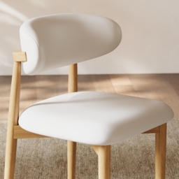 Modern PU Leather Dining Chair with Rubber Wood Legs, 1 Piece - thumbnail 7