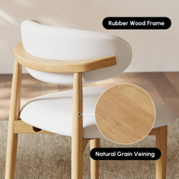 Modern PU Leather Dining Chair with Rubber Wood Legs, 1 Piece - thumbnail 6