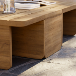 Resaro Modular Teak Wood Patio Coffee Table for Outdoor & Indoor in Natural (400 mm High) - thumbnail 7