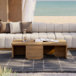 Resaro Modular Teak Wood Patio Coffee Table for Outdoor & Indoor in Natural (400 mm High) - thumbnail 3