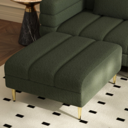 2311 mm Boucle Modular 4-Piece L-Shaped Couch with Chaise Modern Green 3-Seater Sofa - thumbnail 6