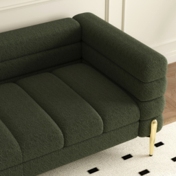 2311 mm Boucle Modular 4-Piece L-Shaped Couch with Chaise Modern Green 3-Seater Sofa - thumbnail 8