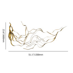 Luxury Abstract Wavy Lines Wall Decor Irregular Metal Wall Art in Gold for Living Room - thumbnail 9