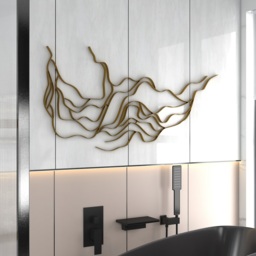 Luxury Abstract Wavy Lines Wall Decor Irregular Metal Wall Art in Gold for Living Room - thumbnail 7