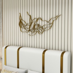 Luxury Abstract Wavy Lines Wall Decor Irregular Metal Wall Art in Gold for Living Room - thumbnail 6