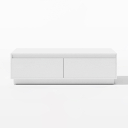 1200mm Mid Century Modern White Coffee Table Rectangular Block Living Room Table with Storage - thumbnail 9