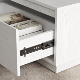 1200mm Mid Century Modern White Coffee Table Rectangular Block Living Room Table with Storage - thumbnail 8