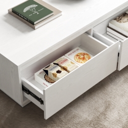 1200mm Mid Century Modern White Coffee Table Rectangular Block Living Room Table with Storage - thumbnail 6