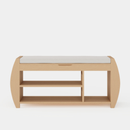 100 cm Solid Wood Natural Shoe Storage Entryway Bench with Shoe Rack - thumbnail 7