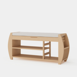 100 cm Solid Wood Natural Shoe Storage Entryway Bench with Shoe Rack - thumbnail 8