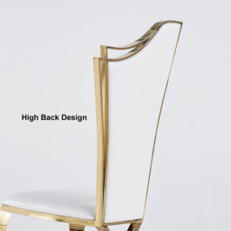 White Upholstered Dining Chairs (Set of 2) Stainless Steel Side Chair with Gold Legs - thumbnail 8