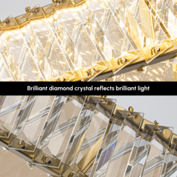 Linear Crystal Kitchen Island Pendant Light with Remote, 3-CCT Dimmable LED - thumbnail 8