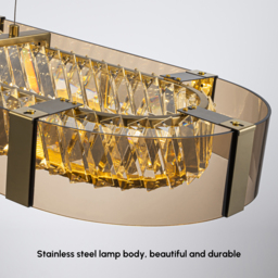 Linear Crystal Kitchen Island Pendant Light with Remote, 3-CCT Dimmable LED - thumbnail 6