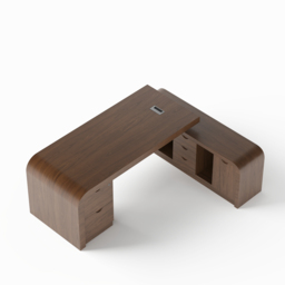 Chicent Walnut L-shaped Modern Executive Desk with Ample Storage Right Hand Office Furniture (180 cm) - thumbnail 8