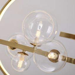 Bubi 10-Light Gold Kitchen Island Light Modern Linear Pendant Light with Glass Shade - thumbnail 7