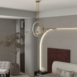 Bubi 10-Light Gold Kitchen Island Light Modern Linear Pendant Light with Glass Shade - thumbnail 6