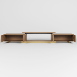 Mordel Natural Modern Rectangle Glossy Extendable TV Stand Storage for 160 - 238 cm TV - thumbnail 7