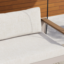 Tevara 2 Seater Solid Wood Garden Hanging Chair Sofa Porch Swing Bench in Warm White Cushion & Pillow Included - thumbnail 7