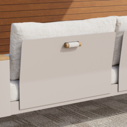 Tevara 2 Seater Solid Wood Garden Hanging Chair Sofa Porch Swing Bench in Warm White Cushion & Pillow Included - thumbnail 9