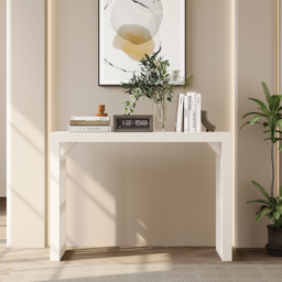 1220mm Modern White Waterfall Console Table Narrow Wooden Entryway Table - thumbnail 2