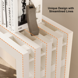 1220mm Modern White Waterfall Console Table Narrow Wooden Entryway Table - thumbnail 7