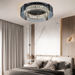 Crystal Dimmable Ceiling Lights 3 Modes LED Flush Mount Light with Remote Control - thumbnail 4