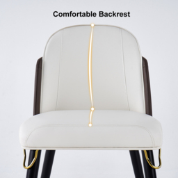 Modern Dining Chairs PU Leather Upholstered Warm White Upholstered Side Chair Dining Room Chairs 4-Pieces - thumbnail 4