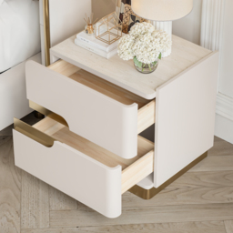 50 cm Smart 2-Drawer Bedside Table with Sintered Stone Top & Charging Station - thumbnail 5