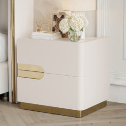 50 cm Smart 2-Drawer Bedside Table with Sintered Stone Top & Charging Station - thumbnail 3